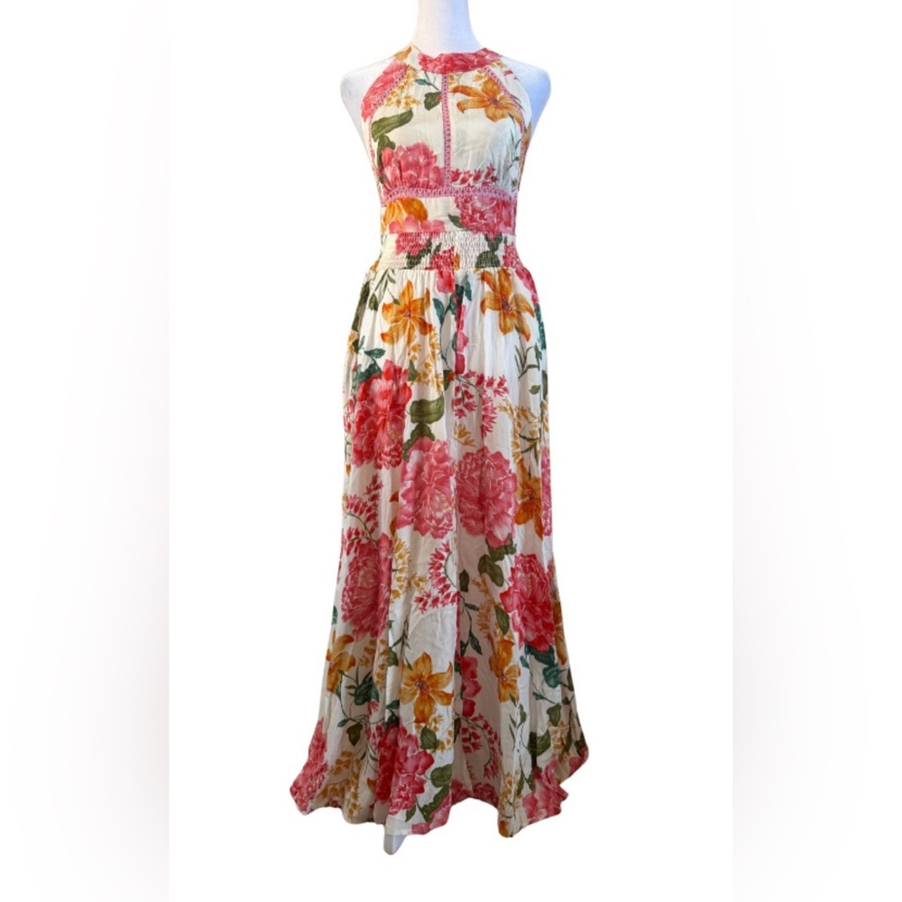 Abel The Label Floral Halter Maxi Dress